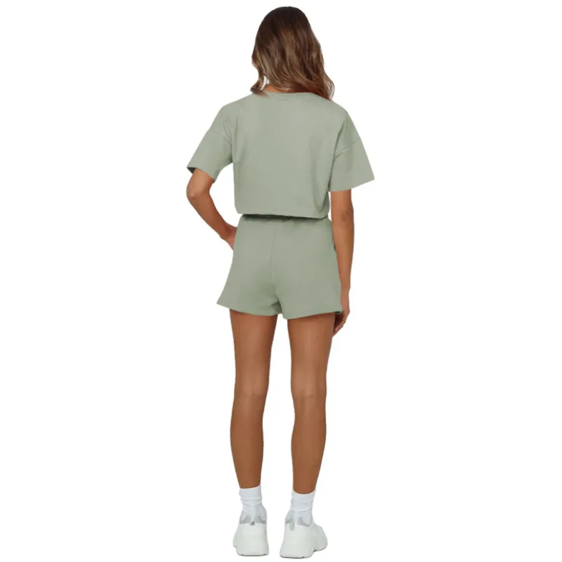 Women Two-piece Clothes Set, Solid Color Short Sleeve Round Collar Loose Tops and High Waist Shorts Summer 2021
Women Two-piece Clothes Set, Solid Color Short Sleeve Round Collar Loose Tops and High Waist Shorts Summer 2021