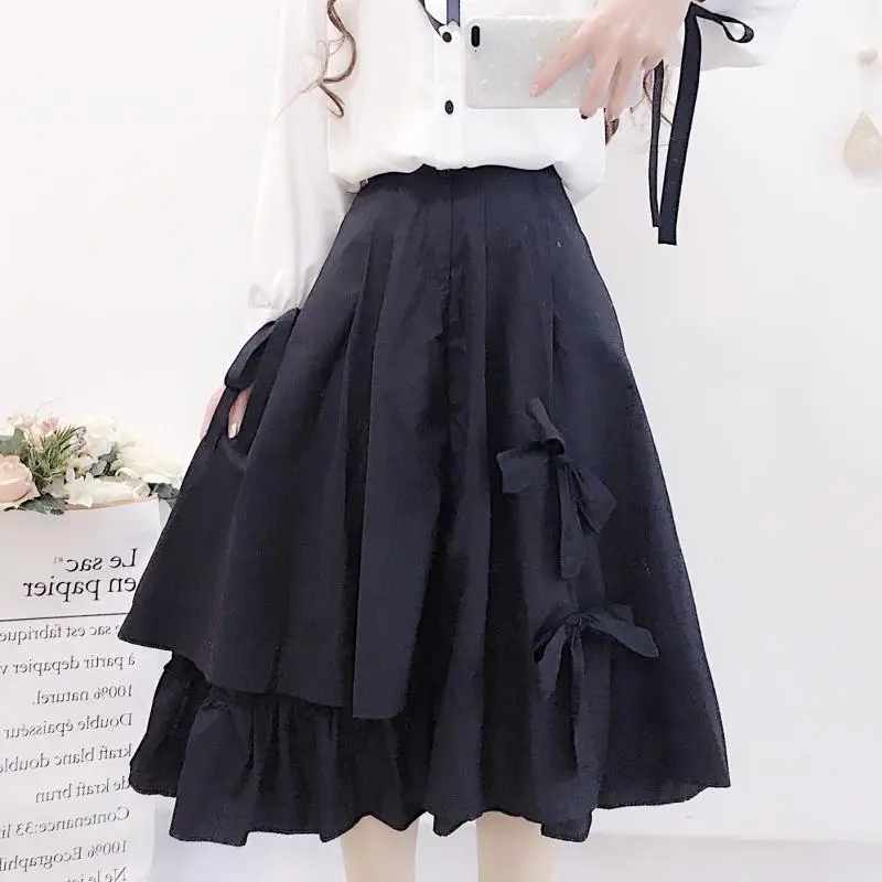 Women's Clothing black bow High waist skirt loose ulzzang new preppy faldas mujer moda casual hot Korean style skirts Women new
Women's Clothing black bow High waist skirt loose ulzzang new preppy faldas mujer moda casual hot Korean style skirts Women new