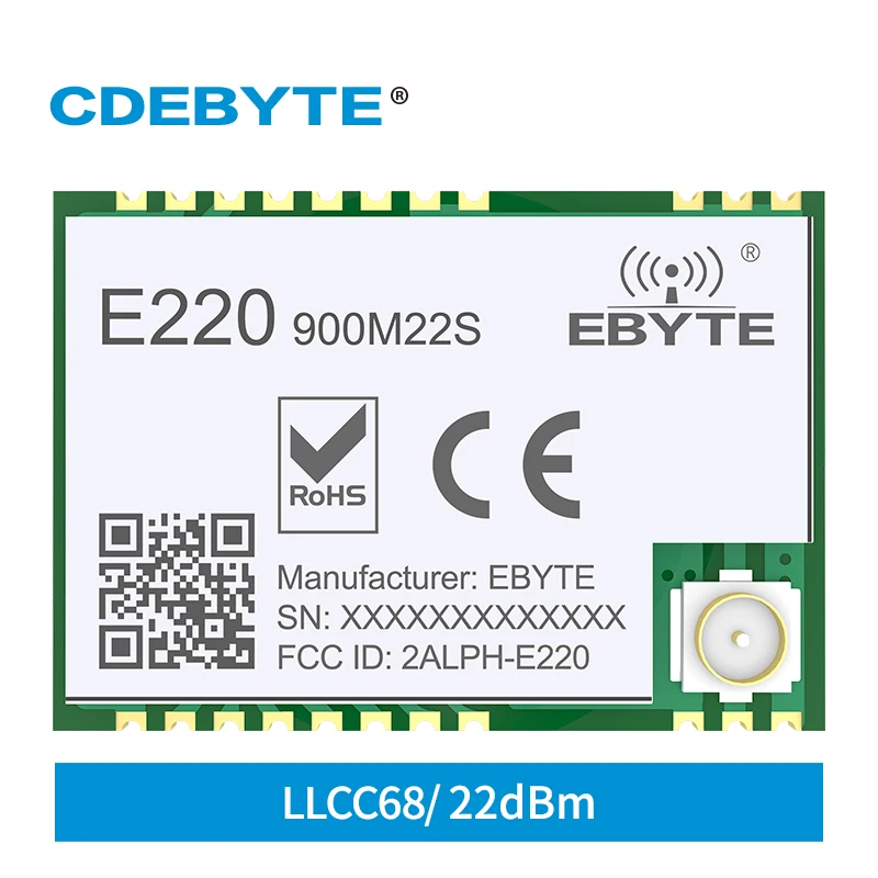 LoRa LLCC68 Wireless Module 868Mhz 915Mhz 22dBm 6km Long Range PA+LNA CDEBYTE E220-900M22S RF Receiver Transmitter IPEX Antenna
LoRa LLCC68 Wireless Module 868Mhz 915Mhz 22dBm 6km Long Range PA+LNA CDEBYTE E220-900M22S RF Receiver Transmitter IPEX Antenna