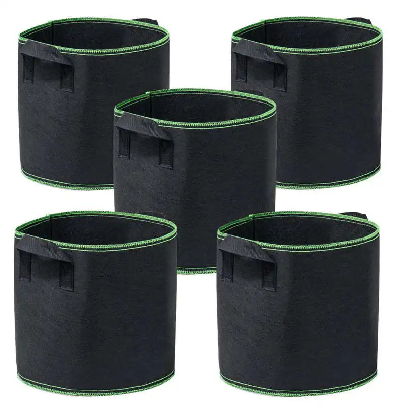 Grow Bags 5-Pack 7 галлонов аэрации ткани горшки контейнер с w/ручки | Дом и сад