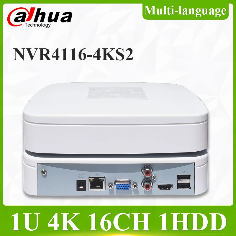 Dahua NVR4116-4KS2 16CH Smart 1U 4K&H.265 Lite Network Video Recorder Up to 8MP 1SATA No POE Replace NVR4116HS-4KS2 With Logo
Dahua NVR4116-4KS2 16CH Smart 1U 4K&H.265 Lite Network Video Recorder Up to 8MP 1SATA No POE Replace NVR4116HS-4KS2 With Logo