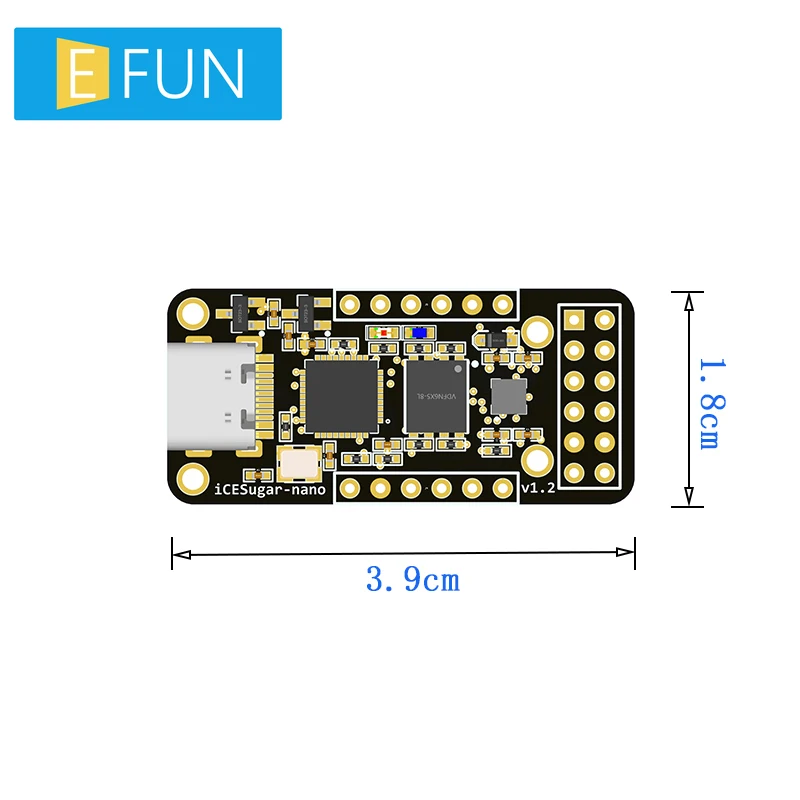 iCESugar-nano FPGA Development Board Open Source RISC-V iCE40LP1k Standard PMOD connector 
iCESugar-nano FPGA Development Board Open Source RISC-V iCE40LP1k Standard PMOD connector