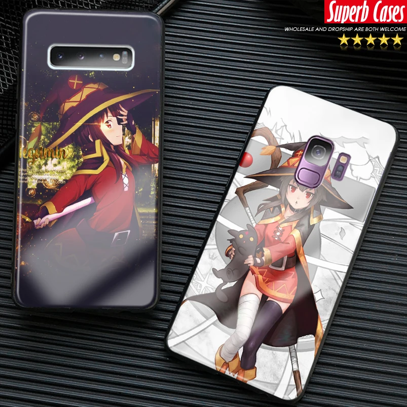 Megumin Konosuba аниме стеклянный Мягкий силиконовый чехол для телефона Samsung Galaxy S8 S9 S10e S10