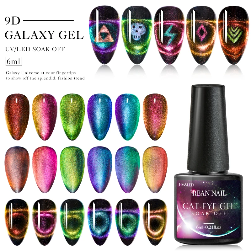 RBAN NAIL 9D Cat Eye Nail Gel Polish 6ml Chameleon Magnetic UV Gel Varnish Galaxy Soak Off UV LED DIY Nail Art Gel Lacquer 
RBAN NAIL 9D Cat Eye Nail Gel Polish 6ml Chameleon Magnetic UV Gel Varnish Galaxy Soak Off UV LED DIY Nail Art Gel Lacquer
