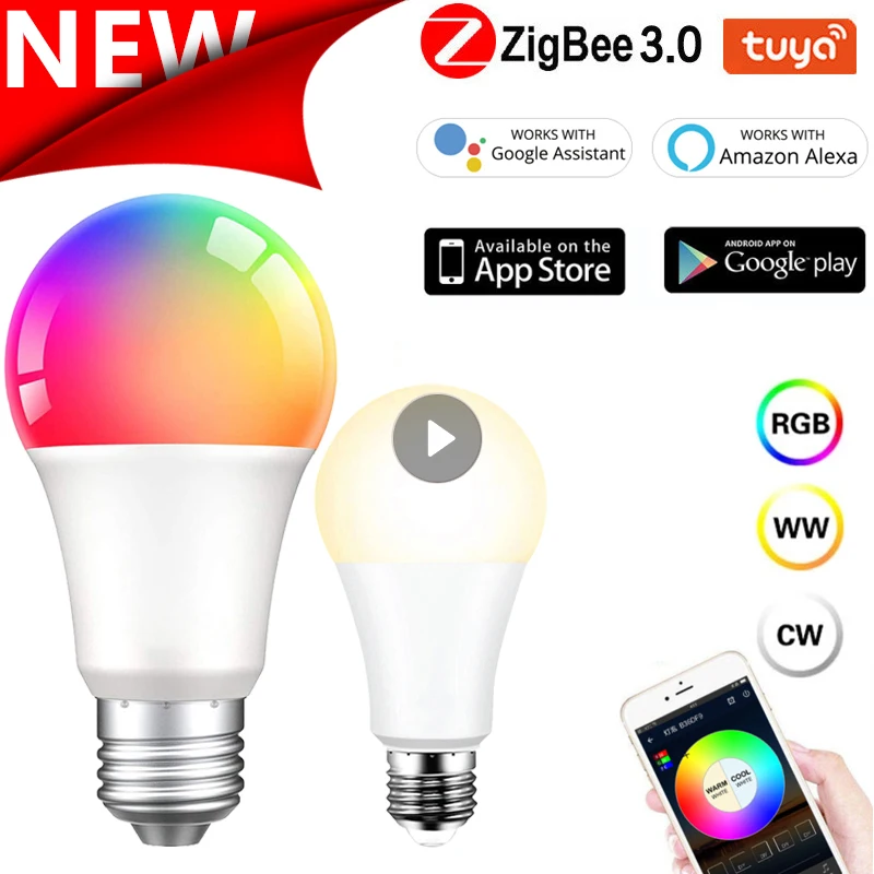 Smart Zigbee 3.0 Wifi Led Light Bulb Tuya Smart Home E27 Led Bulb Compatible With Alexa Google Assistant Smart Things Supplies
Smart Zigbee 3.0 Wifi Led Light Bulb Tuya Smart Home E27 Led Bulb Compatible With Alexa Google Assistant Smart Things Supplies