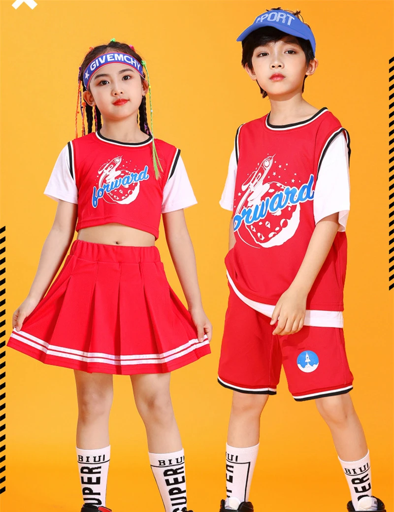 Summer Cheerleading Costume Hip-Hop Street Dance Unisex Basketball Dancing Outfit Jazz Sport Skirt Boy Girl Performance Clothing
Summer Cheerleading Costume Hip-Hop Street Dance Unisex Basketball Dancing Outfit Jazz Sport Skirt Boy Girl Performance Clothing