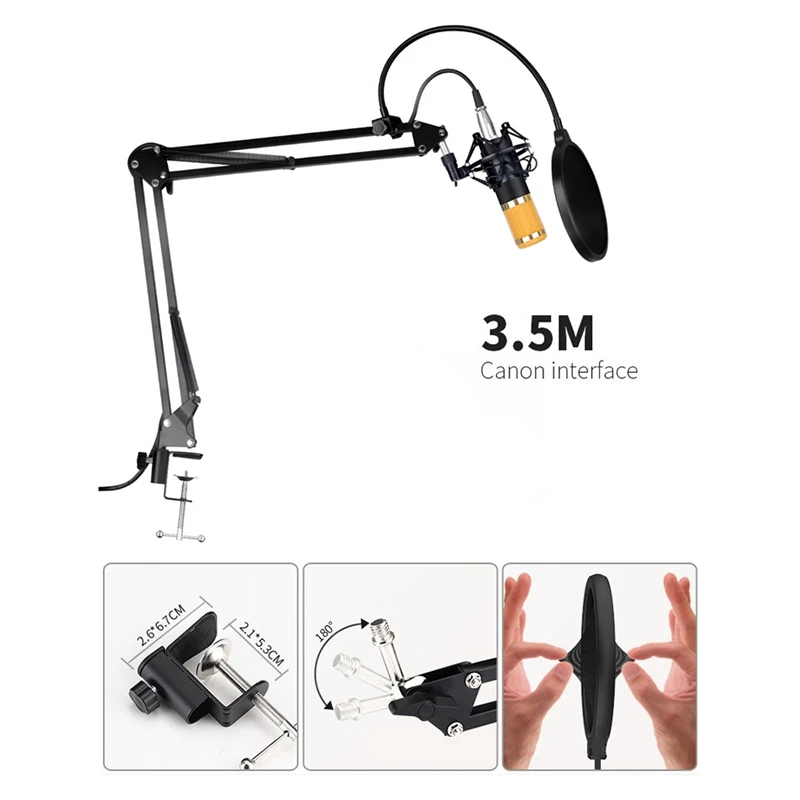 BM800 Microphone Kit with V8 Sound Card Professional Microphone Studio Condenser Microphone for Computer
BM800 Microphone Kit with V8 Sound Card Professional Microphone Studio Condenser Microphone for Computer