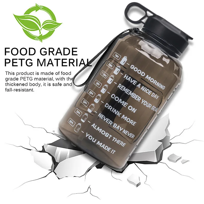 64 oz water bottle with Time Half Gallon Water Bottle Motivational Water Bottle Marker Large Water Bottle Water Jug Gray
64 oz water bottle with Time Half Gallon Water Bottle Motivational Water Bottle Marker Large Water Bottle Water Jug Gray