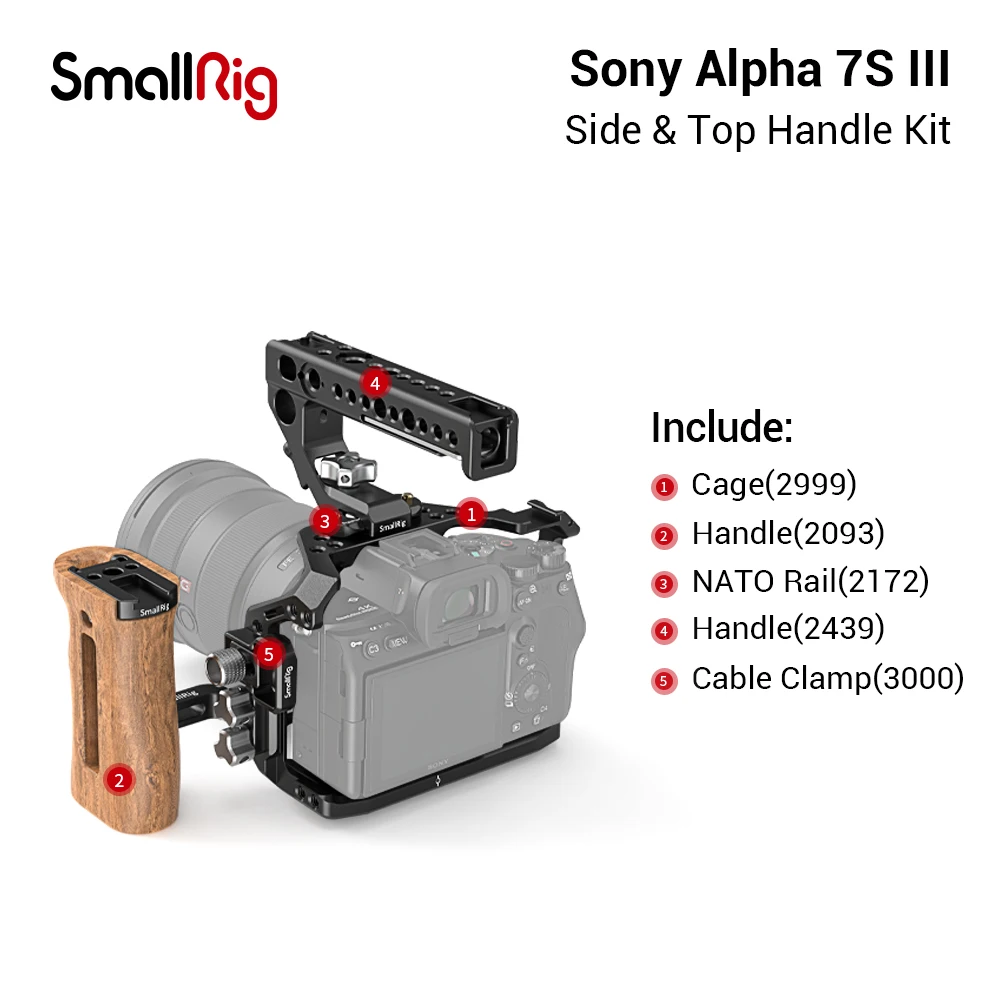 Smallrig Camera Cage for Sony Alpha A7S III A7S3 Case Mirrorless System Cam Mounting Bracket with Top Handle Grip Full Kit
Smallrig Camera Cage for Sony Alpha A7S III A7S3 Case Mirrorless System Cam Mounting Bracket with Top Handle Grip Full Kit