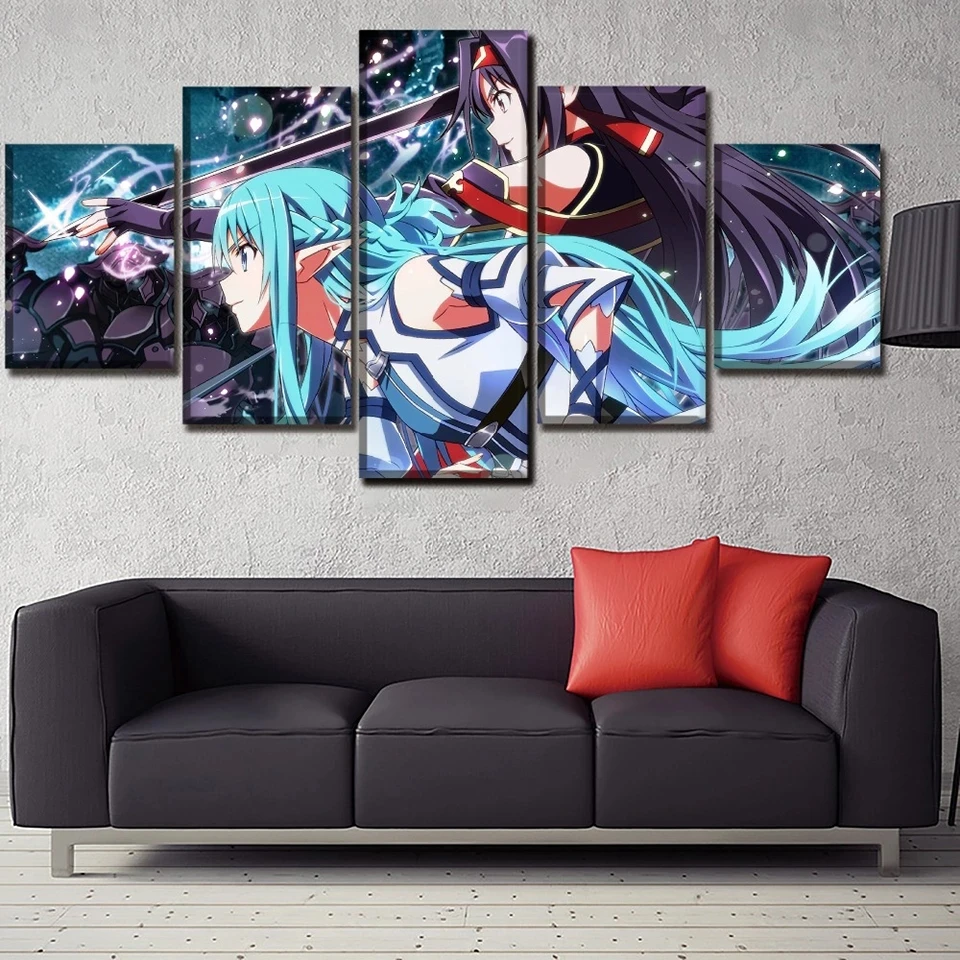 HD Prints Canvas Wall Art 5 Panel Sword Art Online Anime Poster Pictures Modular Modern Home Decor Painting Living Room Frame 
HD Prints Canvas Wall Art 5 Panel Sword Art Online Anime Poster Pictures Modular Modern Home Decor Painting Living Room Frame