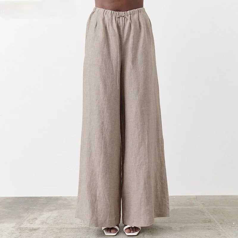 Cotton Linen Women Pants 2021 Spring Summer Lace Up High Waist Long Trousers Causal Thin Wide Leg Pants Mujer
Cotton Linen Women Pants 2021 Spring Summer Lace Up High Waist Long Trousers Causal Thin Wide Leg Pants Mujer