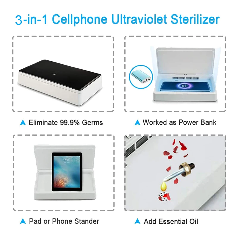 Disinfection Box, Portable Multi-Function Disinfection Mobile Phone Mask Nail Cleaner with Charging Function
Disinfection Box, Portable Multi-Function Disinfection Mobile Phone Mask Nail Cleaner with Charging Function