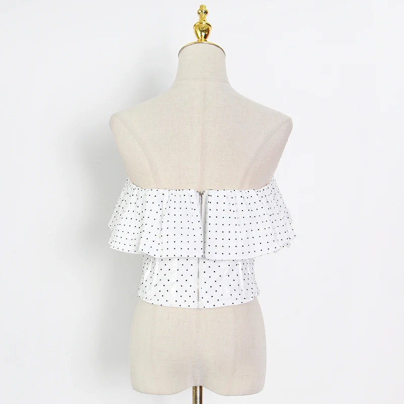 TWOTWINSTYLE Print Dot Short Shirts For Women Slash Neck Sleeveless Patchwork Ruffle Sexy Blouses Female 2021 Summer Fashion New
TWOTWINSTYLE Print Dot Short Shirts For Women Slash Neck Sleeveless Patchwork Ruffle Sexy Blouses Female 2021 Summer Fashion New