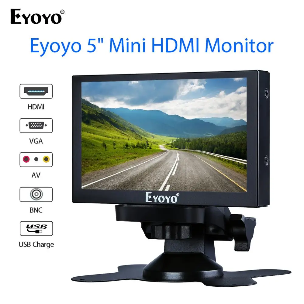 Eyoyo S501H 5 дюймов 800X480 автомобиля зеркало заднего вида монитор с HDMI VGA домашней