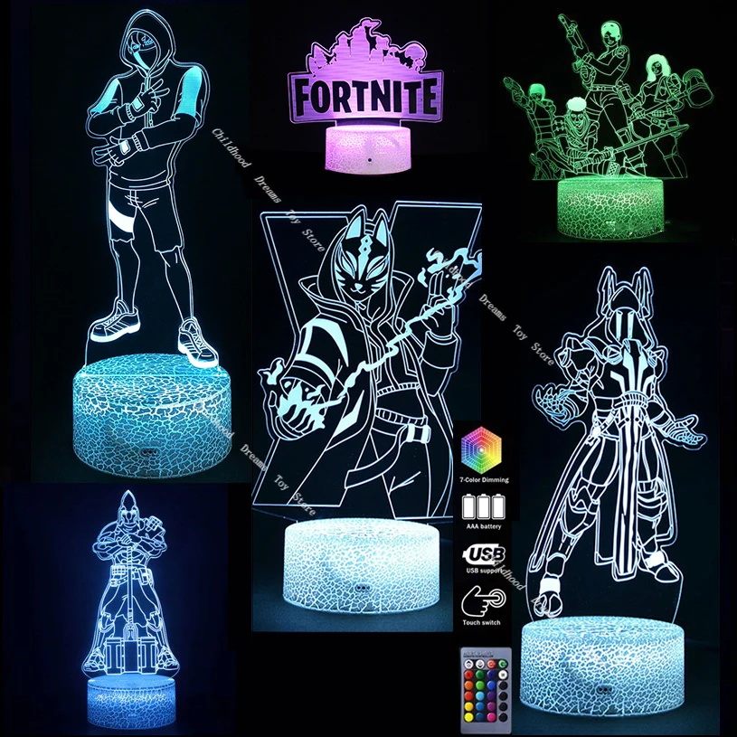 Fortnite Game Led Night Light Kids Bedroom Nightlight 3d Lamp Child Xmas Gift Fornite Creative Colorful Table Lamp for Children
Fortnite Game Led Night Light Kids Bedroom Nightlight 3d Lamp Child Xmas Gift Fornite Creative Colorful Table Lamp for Children