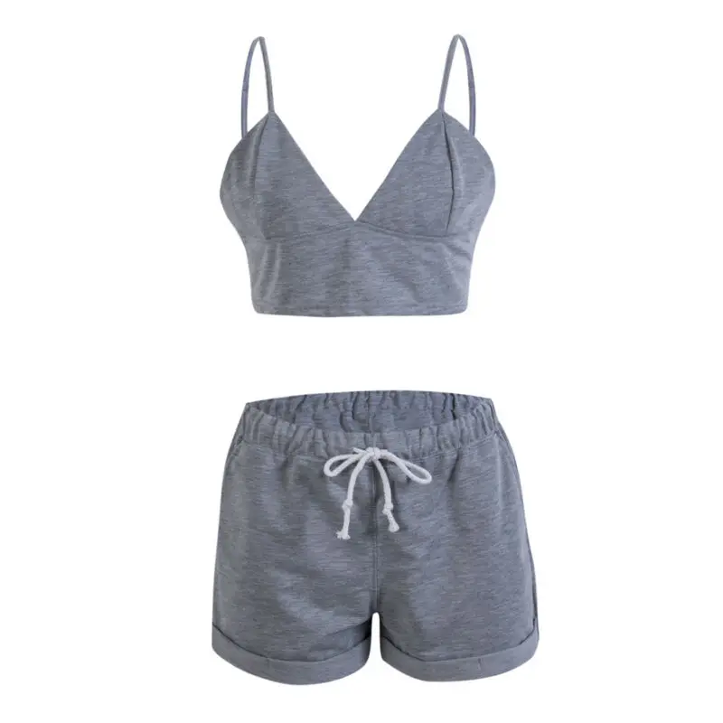 Summer Women Set Fashion Ladies Solid Grey Nightwear Set Vest + Short Pants Sleepwear Female Casual Clothes S-XL
Summer Women Set Fashion Ladies Solid Grey Nightwear Set Vest + Short Pants Sleepwear Female Casual Clothes S-XL