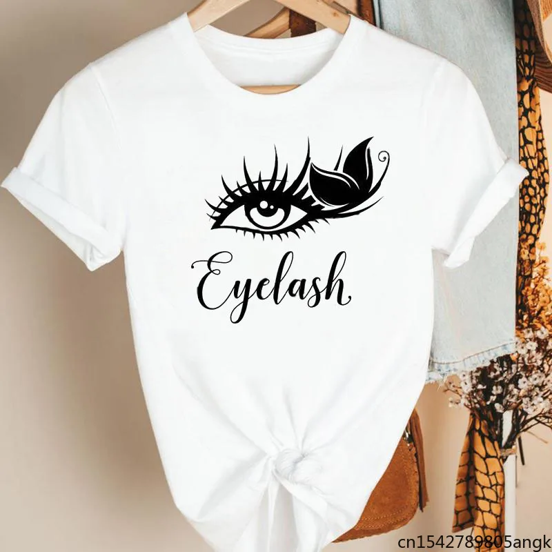 Fashion Women Butterfly Lashes Printed T Shirt Female New Cute Graphic Women Short Sleeve O-neck Tops
Fashion Women Butterfly Lashes Printed T Shirt Female New Cute Graphic Women Short Sleeve O-neck Tops