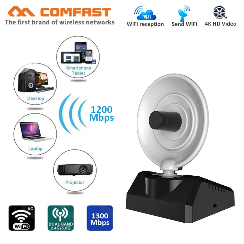 COMFAST 1200 Мбит/с Высокая мощность беспроводной wifi адаптер RTL8812BU + PA с высоким коэффициентом усиления usb3.0 wifi радар антенна сильный сигнал сетево...
COMFAST 1200 Мбит/с Высокая мощность беспроводной wifi адаптер RTL8812BU + PA с высоким коэффициентом усиления usb3.0 wifi радар антенна сильный сигнал сетево...