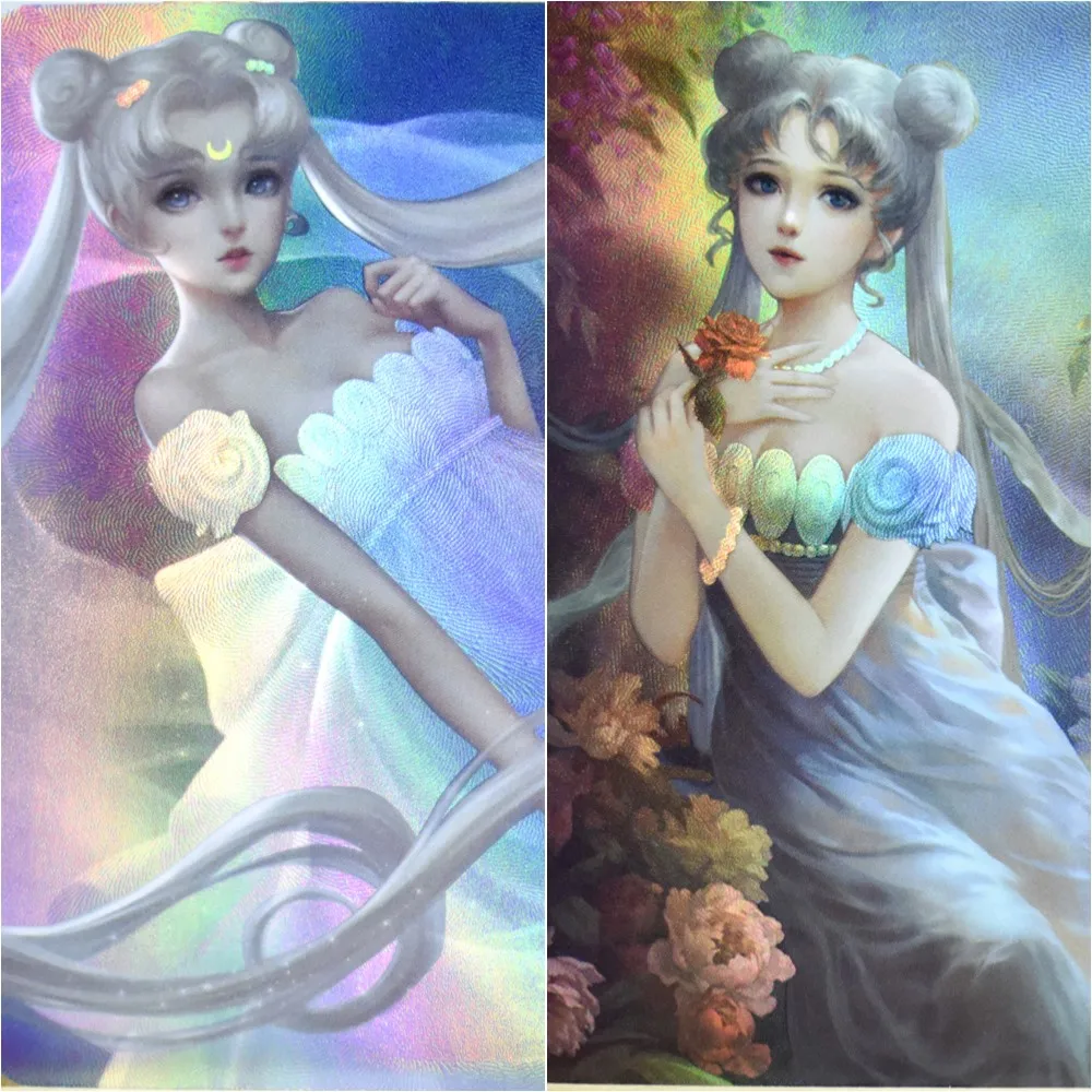 2pcs/setSailor Moon flash card Tsukino Usagi Kawaii Toys Gradient Refraction Flash Card rare card Game Anime Collection Cards
2pcs/setSailor Moon flash card Tsukino Usagi Kawaii Toys Gradient Refraction Flash Card rare card Game Anime Collection Cards