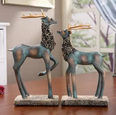 

Modern Home Resin Swan Deer Elephant Figurines Vase Crafts Creative Desktop Accessories Livingroom Study Ornament Wedding Gift