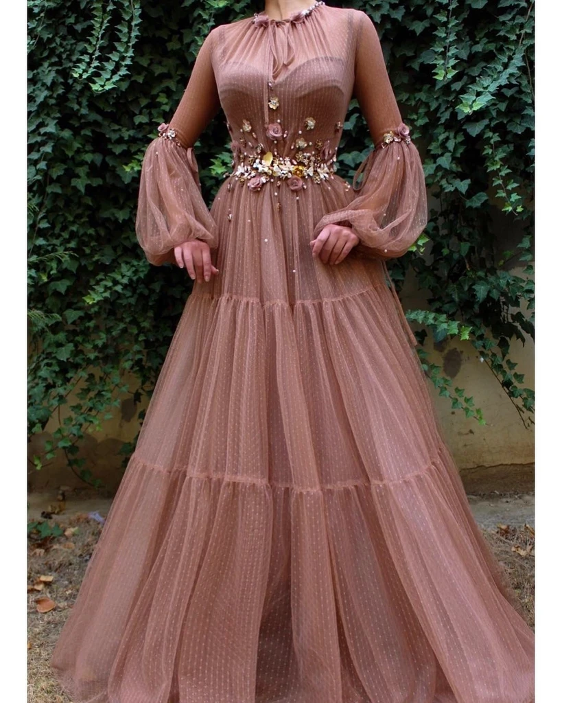 

Коричневые марокканские вечерние платья а-силуэта, длинное роскошное платье с искусственным жемчугом, платье для выпускного вечера, Турция, Дубай, Саудовская Аравия