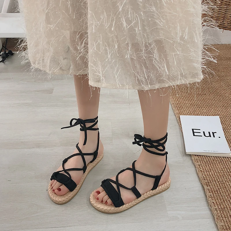 2021 Roman Gladiator Sandals Women Ankle Strappy Platform Flat Thin Rope Lace Up Sandals Female Comfortable Summer Beach Shoes
2021 Roman Gladiator Sandals Women Ankle Strappy Platform Flat Thin Rope Lace Up Sandals Female Comfortable Summer Beach Shoes