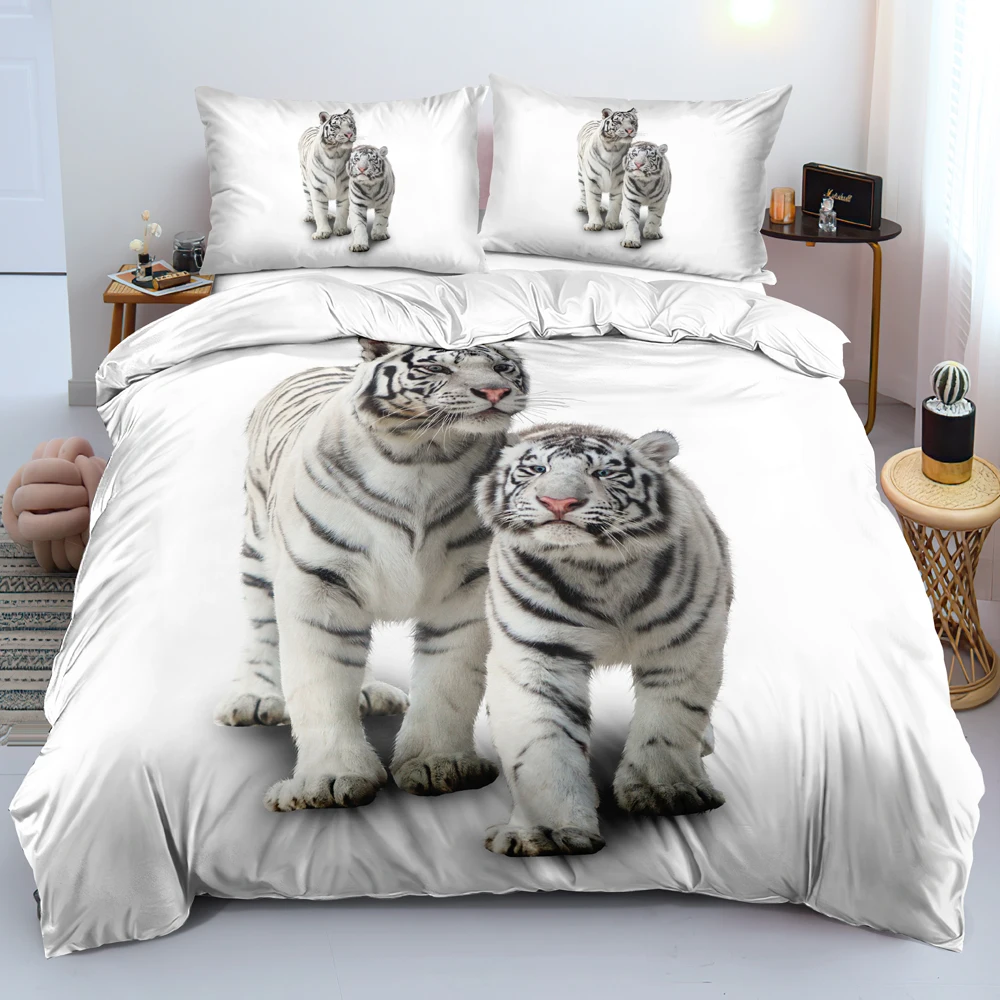 3D White Bedding Set Design Animal Quilt Cover Sets Tiger Comforter Covers Pillow Covers 160*200cm Full Twin Double King Size
3D White Bedding Set Design Animal Quilt Cover Sets Tiger Comforter Covers Pillow Covers 160*200cm Full Twin Double King Size