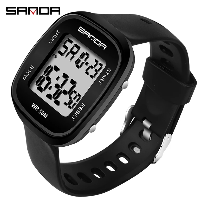 

SANDA Digital Movement Watch Mens Stopwatch Countdown LED Light 5Bar Waterproof Electronic Wristwatches Date Clock Reloj Hombre