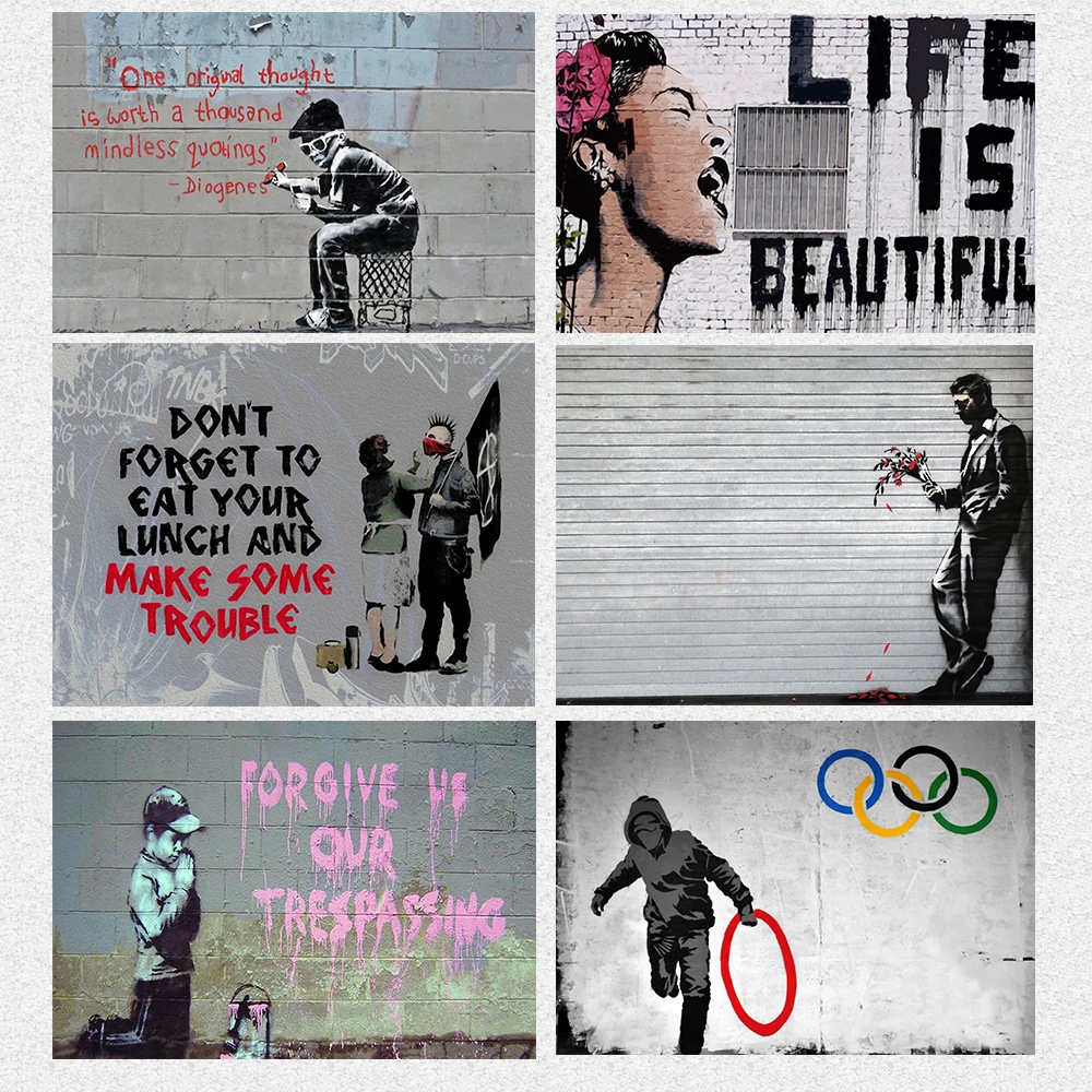 Banksy Posters Graffiti Street Wall Art Pictures Abstract Canvas Painting Prints Nordic Vintage for Living Room Home Decoration
Banksy Posters Graffiti Street Wall Art Pictures Abstract Canvas Painting Prints Nordic Vintage for Living Room Home Decoration