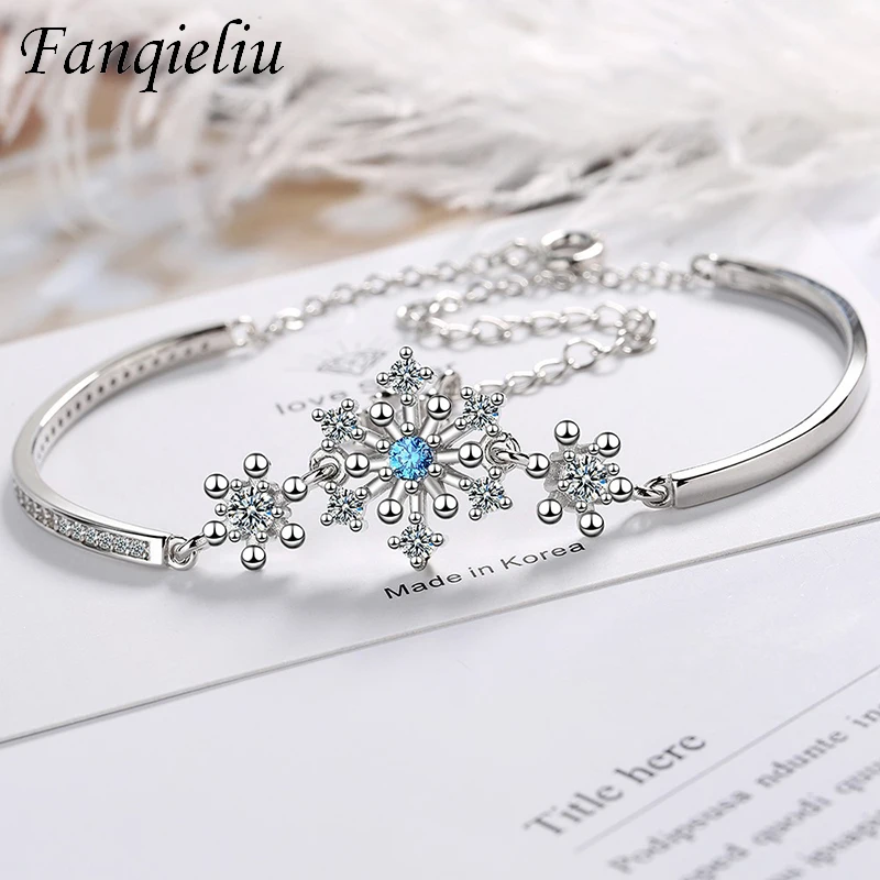 Fanqieliu S925 Stamp Silver Color Princess Crystal Snowflake Charms Bracelets For Women Vintage Jewelry Girl Gift New FQL22188 
Fanqieliu S925 Stamp Silver Color Princess Crystal Snowflake Charms Bracelets For Women Vintage Jewelry Girl Gift New FQL22188