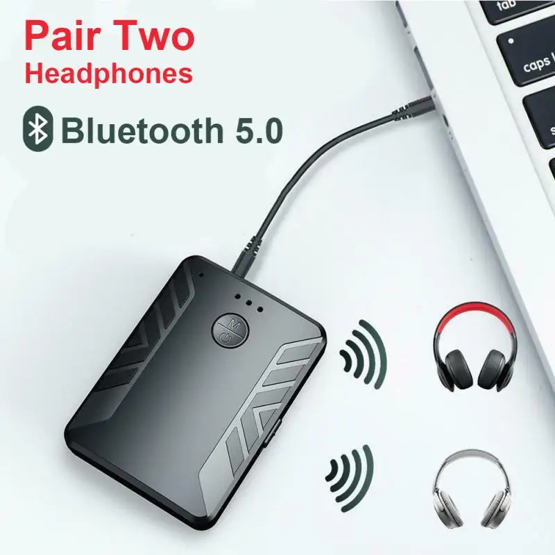 Bluetooth 5,0, приемник-передатчик звука, пара с двумя наушниками, стерео 3,5 мм, AUX RCA, беспроводной адаптер для ТВ, ПК, автомобильного динамика
Bluetooth 5,0, приемник-передатчик звука, пара с двумя наушниками, стерео 3,5 мм, AUX RCA, беспроводной адаптер для ТВ, ПК, автомобильного динамика