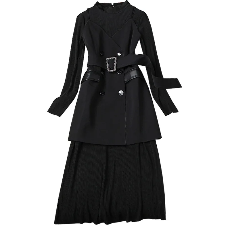 High Quality Runway Designer Autumn Winter Dress Women Clothing 2020 New Elegant Office Lady Long Sleeve Pleated 2 Piece Vestido
High Quality Runway Designer Autumn Winter Dress Women Clothing 2020 New Elegant Office Lady Long Sleeve Pleated 2 Piece Vestido