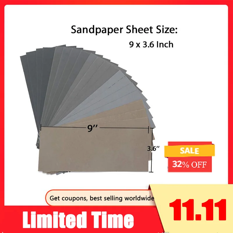 HOT 20Pcs Wet Dry Sandpaper, High Grit 1000/2000/3000/5000/7000 Sandpaper Sheets Assortment For Wood Metal Polishing Automotive
HOT 20Pcs Wet Dry Sandpaper, High Grit 1000/2000/3000/5000/7000 Sandpaper Sheets Assortment For Wood Metal Polishing Automotive