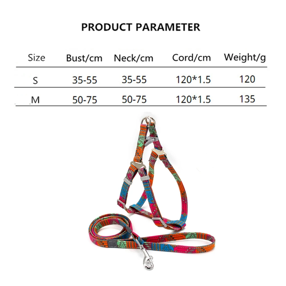 Adjustable Nylon Dog Leash and Harness Set for Small Dogs Cats Bohemian Style Dog Chest Straps Traction Rope Pet Leash Belt
Adjustable Nylon Dog Leash and Harness Set for Small Dogs Cats Bohemian Style Dog Chest Straps Traction Rope Pet Leash Belt