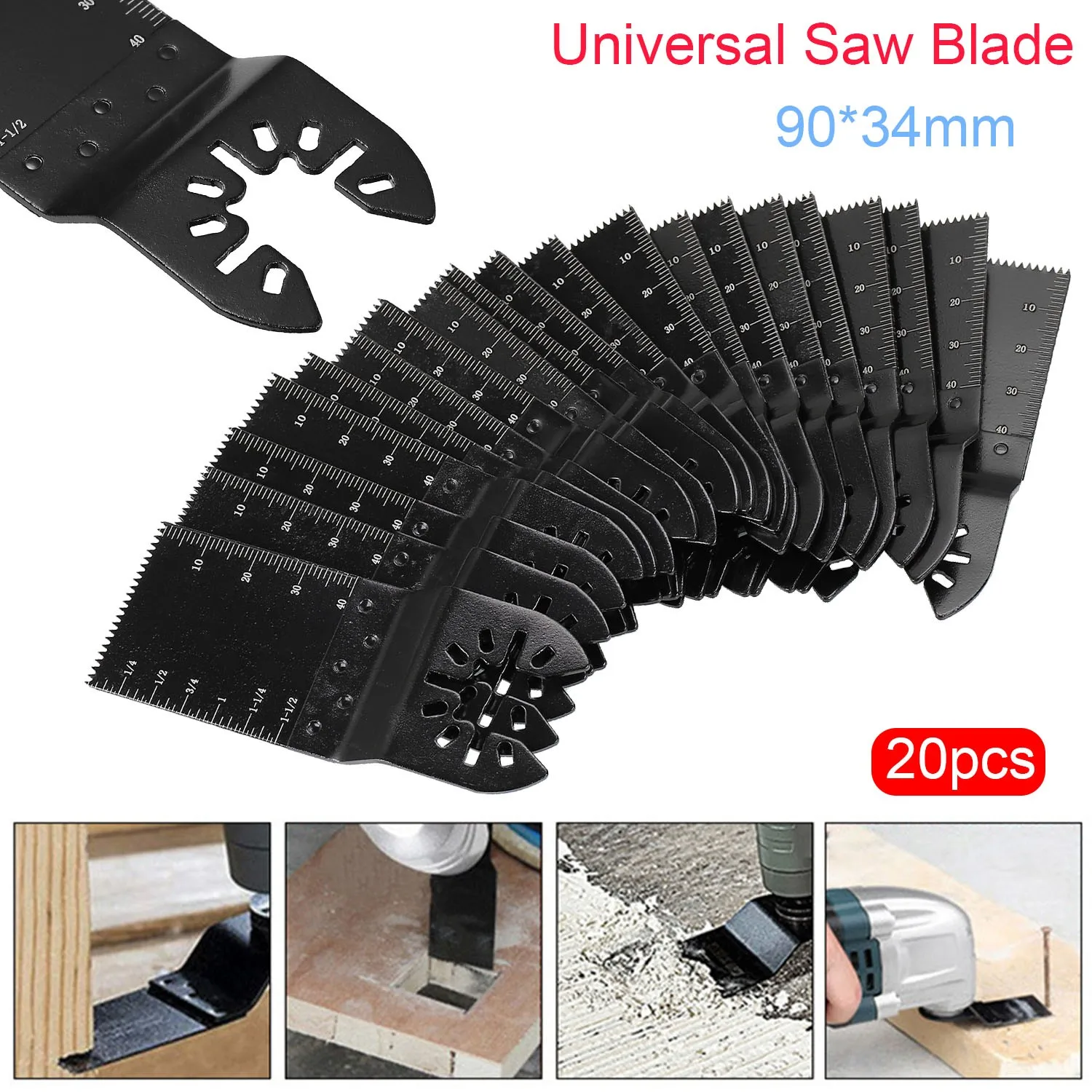 20pcs HCS 90mm Universal Oscillating Saw Blades Multifunctional Saw Blade Kit For Fein Multimaster Wood Metal Cutting
20pcs HCS 90mm Universal Oscillating Saw Blades Multifunctional Saw Blade Kit For Fein Multimaster Wood Metal Cutting