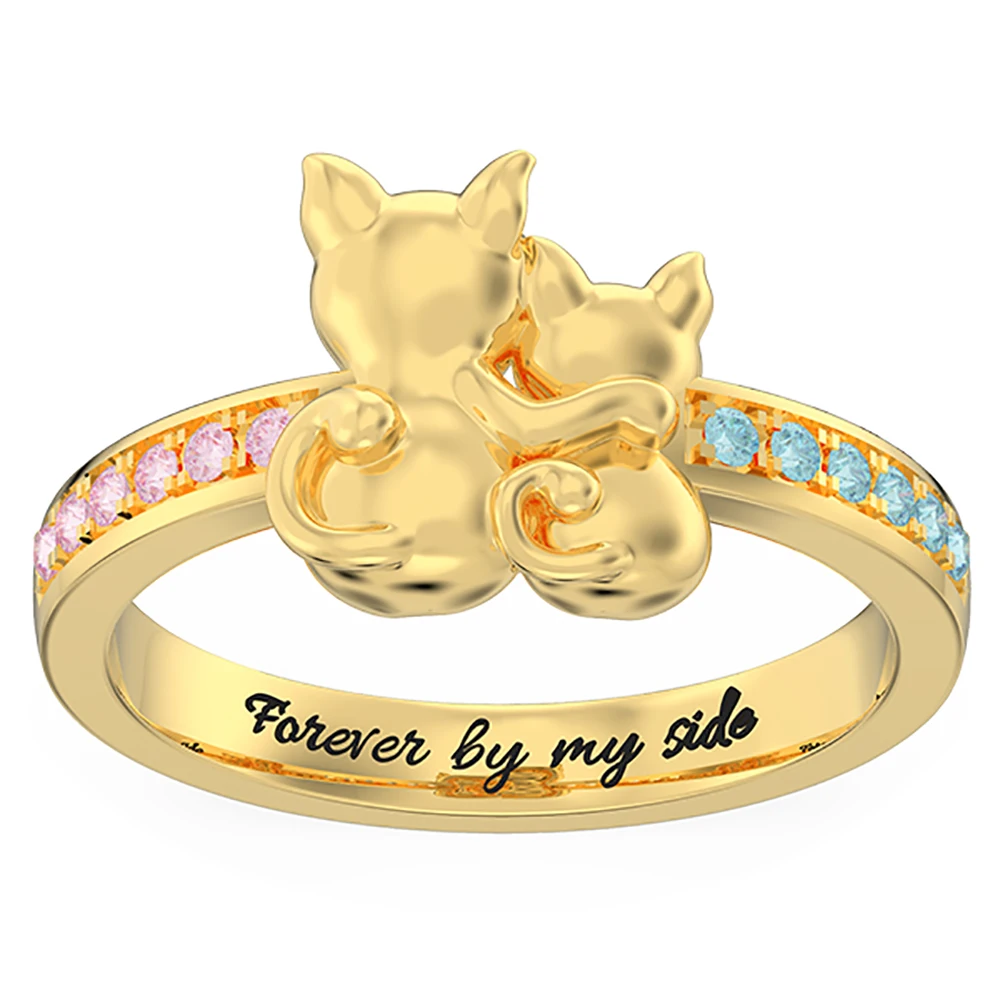 Sweey Dropshipping Customized Couple Cats Promise Ring with Birthstone Personalized Two Cats' Back Ring Perfect Gift for Women
Sweey Dropshipping Customized Couple Cats Promise Ring with Birthstone Personalized Two Cats' Back Ring Perfect Gift for Women