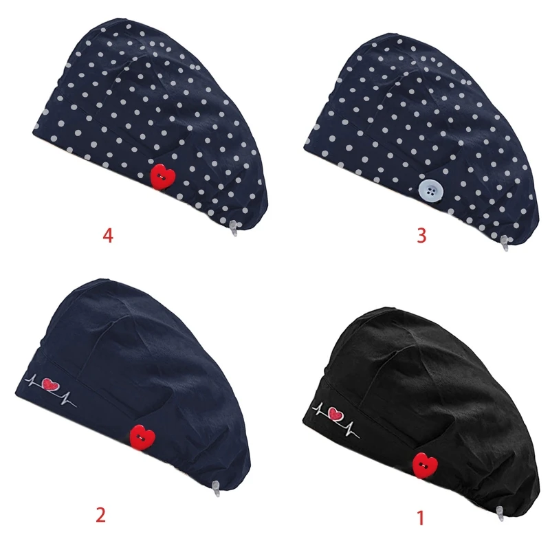 Doctor Nurse Bouffant Hat with Buttons Sweatband Polka Dot Dustproof Working Cap 649C
Doctor Nurse Bouffant Hat with Buttons Sweatband Polka Dot Dustproof Working Cap 649C