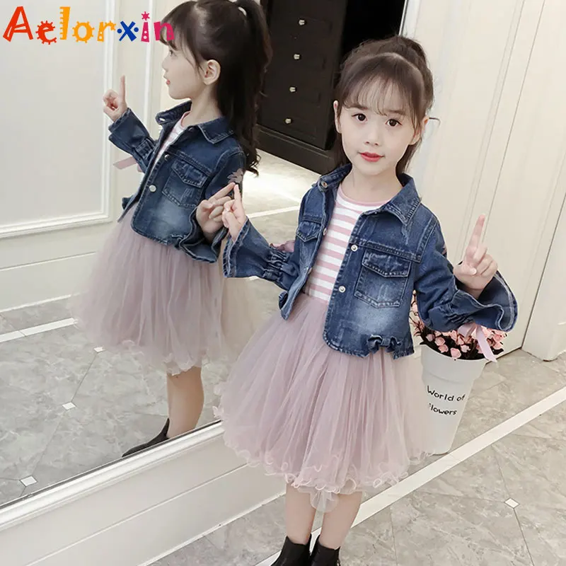 Fashion Autumn Spring Embroidered Girls Sets Denim Coat + Dress Girls Clothing Sets For 4 8 10 15 Years Party Princess Dress
Fashion Autumn Spring Embroidered Girls Sets Denim Coat + Dress Girls Clothing Sets For 4 8 10 15 Years Party Princess Dress
