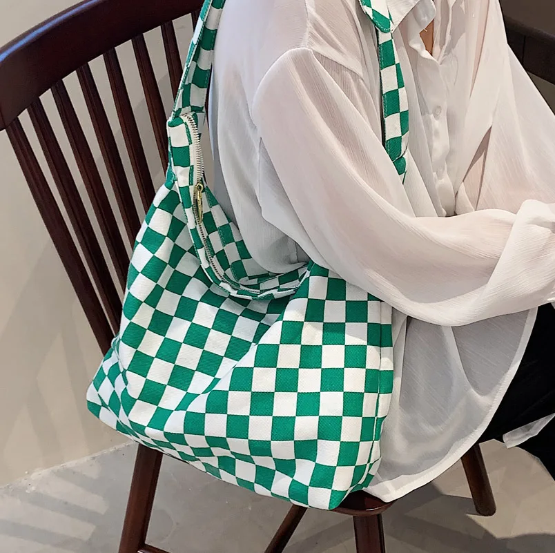 Fashion Canvas Women Handbags Large Capacity Tote Package Ladies Wild Shoulder Bag Simple Casual Female Plaid Bucket Bags
Fashion Canvas Women Handbags Large Capacity Tote Package Ladies Wild Shoulder Bag Simple Casual Female Plaid Bucket Bags