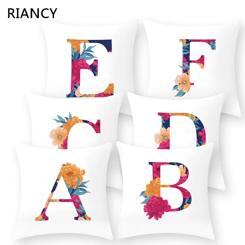 1pcs Simple Flower English Letter Alphabet Cushion Cover Polyester Throw Pillowcase Sofa Home Decorative Pillow Covers 40863
1pcs Simple Flower English Letter Alphabet Cushion Cover Polyester Throw Pillowcase Sofa Home Decorative Pillow Covers 40863