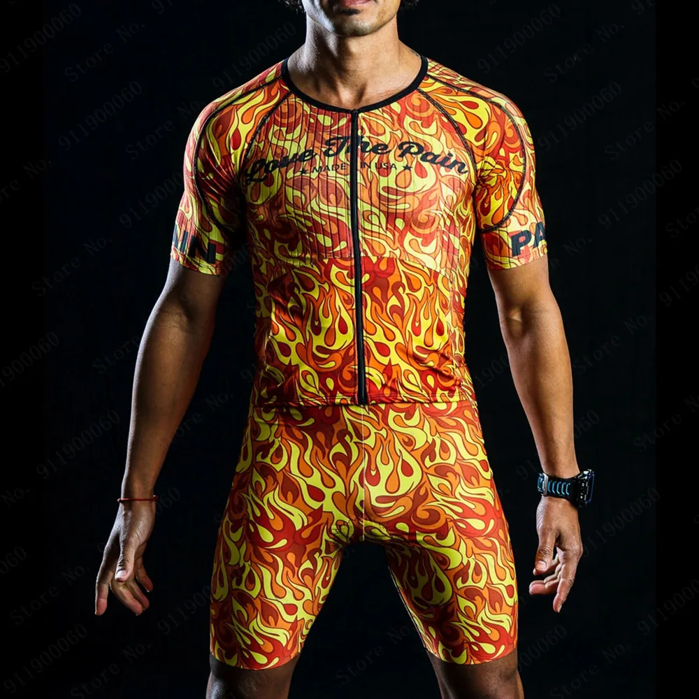 

Love The Pain Men's Triathlon Aero Race Suits Pro Bicycle Uniforme Roupa De Ciclismo Jumpsuit Swim Run Cycling Skinsuit Apparel