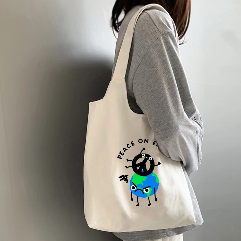 Harajuku забавная Сумка-тоут женские парусиновые сумки с рисунками из мультфильмов