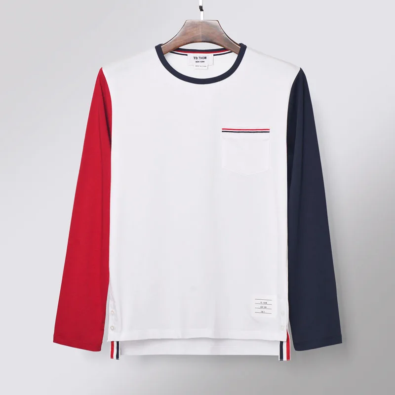 TB THOM 2021 men's patchwork o-neck long sleeve t-shirts causal contrast color tees men 100% cotton pullover male spring
TB THOM 2021 men's patchwork o-neck long sleeve t-shirts causal contrast color tees men 100% cotton pullover male spring
