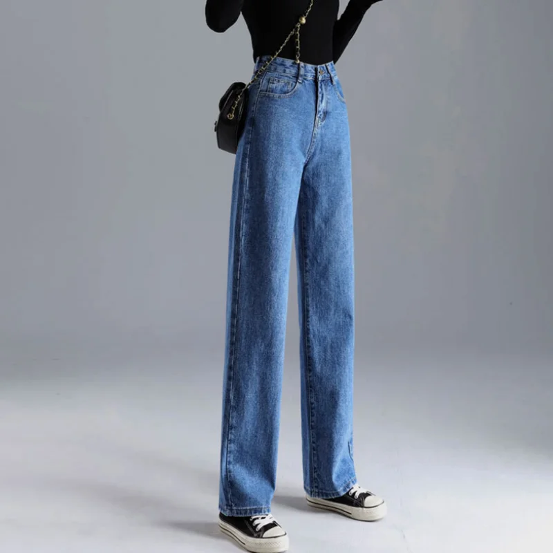Jeans Women Loose High Waist Straight High Waist Pants Solid Color Wide Legs Retro Loose Women's Denim Trousers Thin Section
Jeans Women Loose High Waist Straight High Waist Pants Solid Color Wide Legs Retro Loose Women's Denim Trousers Thin Section