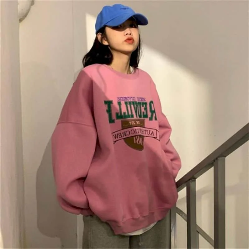 Hoodies Women Sweatshirt Korean Loose Plus Velvet Long-sleeved Pullover Autumn And Winter New Lazy Style Student Print Top
Hoodies Women Sweatshirt Korean Loose Plus Velvet Long-sleeved Pullover Autumn And Winter New Lazy Style Student Print Top