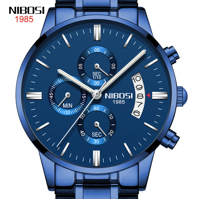 NIBOSI Mens Watches Top Brand Luxury Fashion Quartz Watch Men Sport Stainless Steel Waterproof Chronograph Wristwatches for Men
NIBOSI Mens Watches Top Brand Luxury Fashion Quartz Watch Men Sport Stainless Steel Waterproof Chronograph Wristwatches for Men