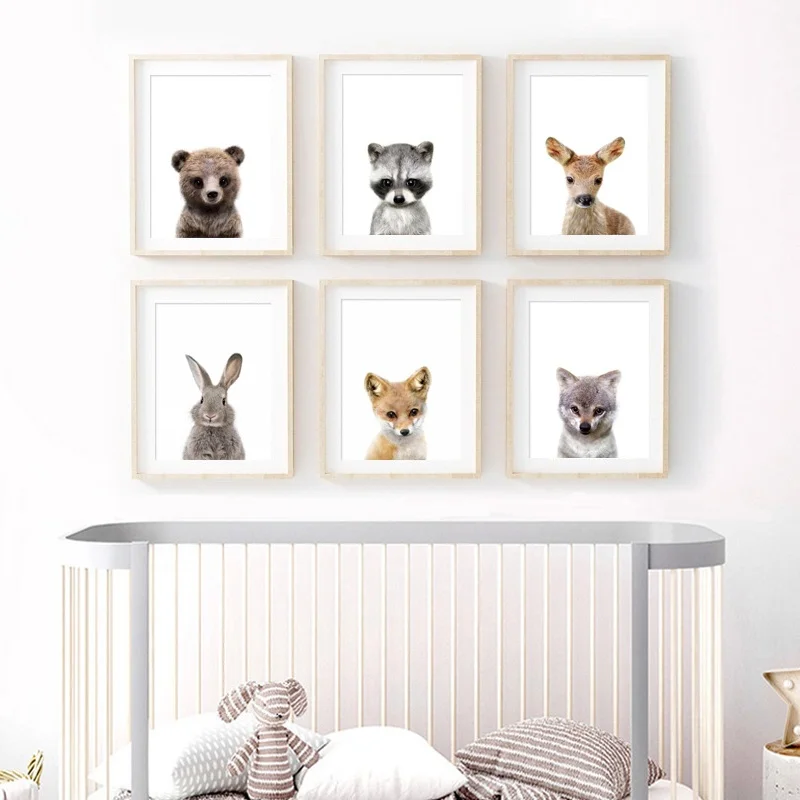 Bear Fox Rabbit Raccoon Deer Wolf Nursery Wall Art Canvas Painting Nordic Posters And Prints Wall Pictures Baby kids Room Decor
Bear Fox Rabbit Raccoon Deer Wolf Nursery Wall Art Canvas Painting Nordic Posters And Prints Wall Pictures Baby kids Room Decor
