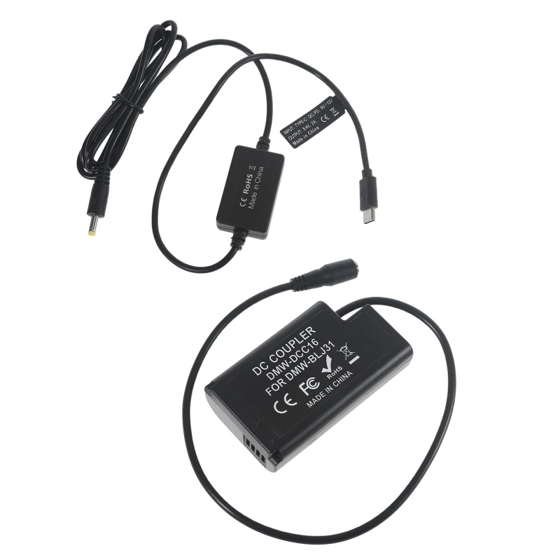 Адаптер для фиктивного аккумулятора USB Type-C к DMW‑ BLJ31 DMW‑ DCC16 соединитель постоянного тока для камер S1 S1H S1R 
Адаптер для фиктивного аккумулятора USB Type-C к DMW‑ BLJ31 DMW‑ DCC16 соединитель постоянного тока для камер S1 S1H S1R