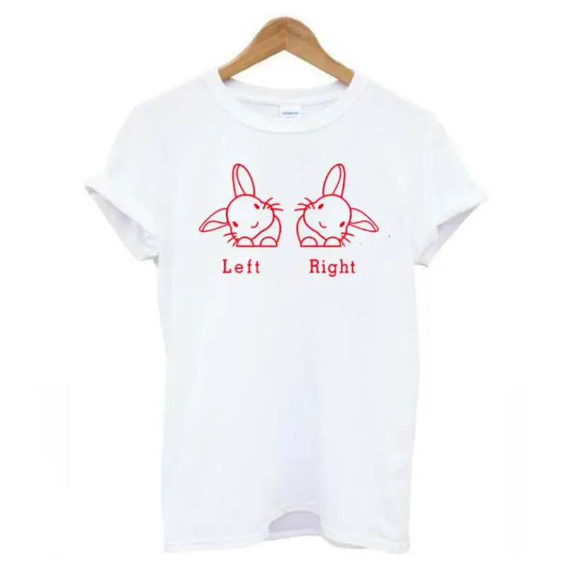 Женская футболка летняя хлопковая Футболка с милым принтом кролика Повседневная