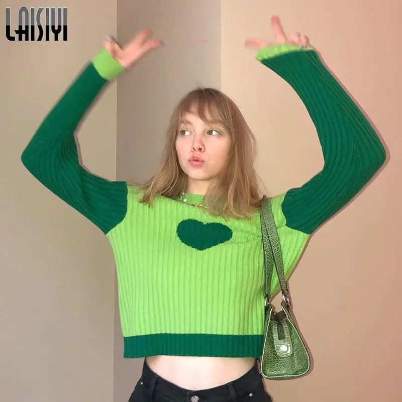 Свитер с круглым вырезом и сердечками, вязаный свитер контрастных цветов, зеленый укороченный пуловер в стиле пэчворк, милая трикотажная од...
Свитер с круглым вырезом и сердечками, вязаный свитер контрастных цветов, зеленый укороченный пуловер в стиле пэчворк, милая трикотажная од...